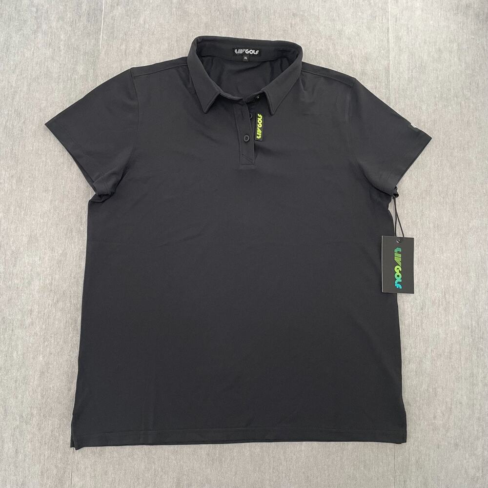 LIV Golf Shirt Womens Extra Large Jet Black Classic Polo Short Sleeve Ladies XL
